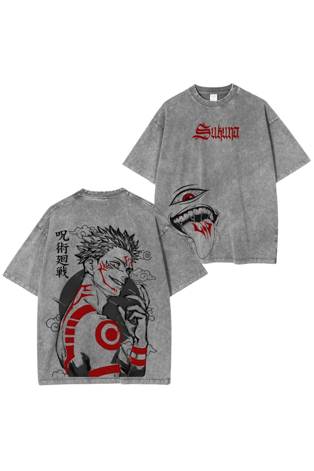 SUKUNA   ACID WASH T-SHIRT