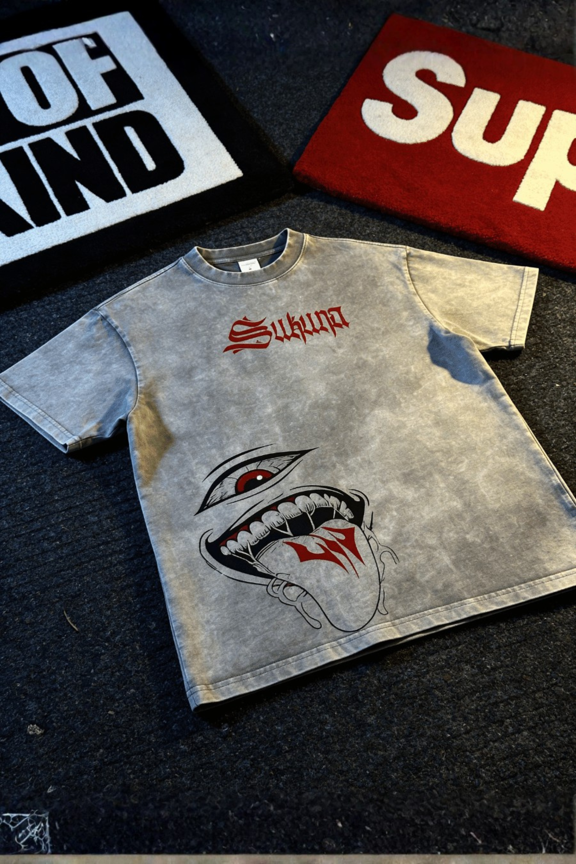 SUKUNA   ACID WASH T-SHIRT