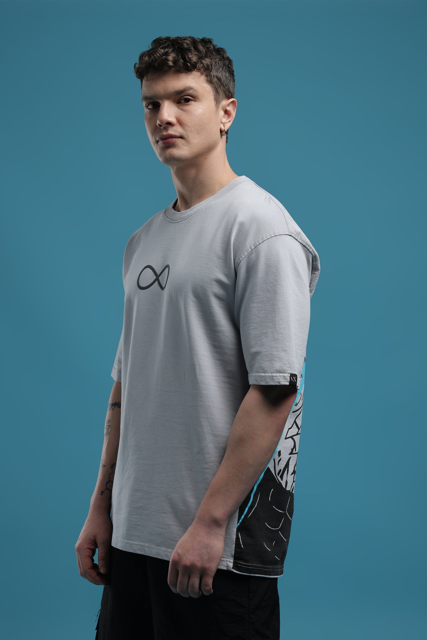 Jujutsu Kaisen:Satoru Gojo Grey Acid wash Oversized T-Shirt