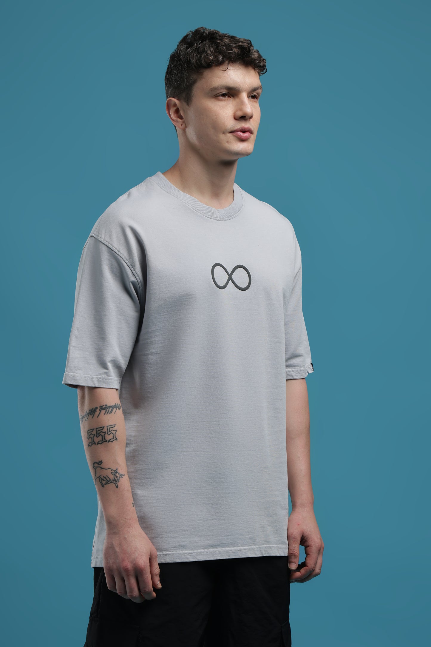 Jujutsu Kaisen:Satoru Gojo Grey Acid wash Oversized T-Shirt